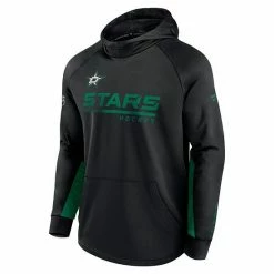 Men's Fanatics Branded Black Dallas Stars Authentic Pro Locker Room Raglan Pullover Hoodie -Metaverse shop unnamed file 26807