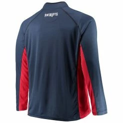 Men's Fanatics Branded Navy/Red New England Patriots Big & Tall Polyester Quarter-Zip Raglan Jacket -Metaverse shop unnamed file 26822
