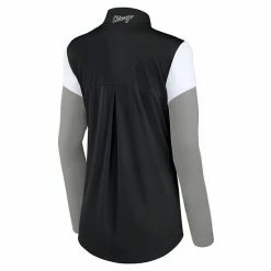 Women's Fanatics Branded Black/Gray Chicago White Sox Authentic Fleece Quarter-Zip Jacket -Metaverse shop unnamed file 26831