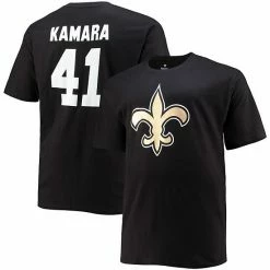 Men's Fanatics Branded Alvin Kamara Black New Orleans Saints Big & Tall Player Name & Number T-Shirt