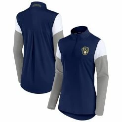 Women's Fanatics Branded Navy/Gray Milwaukee Brewers Authentic Fleece Quarter-Zip Jacket 3 Women's Fanatics Branded Navy/Gray Milwaukee Brewers Authentic Fleece Quarter-Zip Jacket -Metaverse shop unnamed file 26837