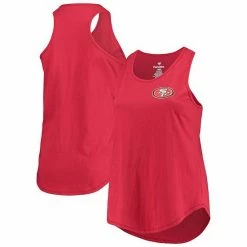 Women's Fanatics Branded Scarlet San Francisco 49ers Plus Size Racerback Scoop Neck Tank Top
