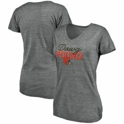 Women's Fanatics Branded Heathered Gray Cleveland Browns Hometown Tri-Blend V-Neck T-Shirt -Metaverse shop unnamed file 26987