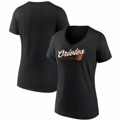 Women's Fanatics Branded Black Baltimore Orioles One & Only V-Neck T-Shirt