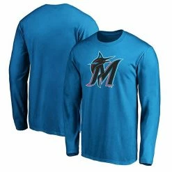 Men's Fanatics Branded Blue Miami Marlins Official Logo Long Sleeve T-Shirt -Metaverse shop unnamed file 27071