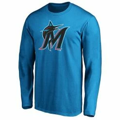 Men's Fanatics Branded Blue Miami Marlins Official Logo Long Sleeve T-Shirt -Metaverse shop unnamed file 27072
