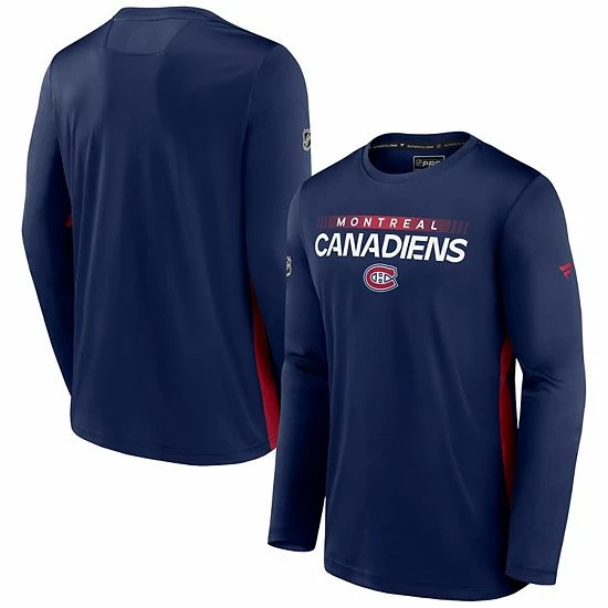 Men's Fanatics Branded Navy Montreal Canadiens Authentic Pro Rink Performance Long Sleeve T-Shirt 4 Men's Fanatics Branded Navy Montreal Canadiens Authentic Pro Rink Performance Long Sleeve T-Shirt - Image 2