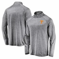 Men's Fanatics Branded Gray Tennessee Volunteers Striated Raglan Quarter-Zip Jacket