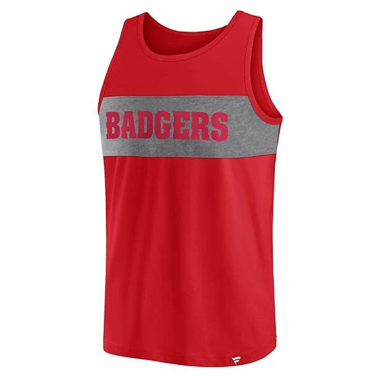 Men's Fanatics Branded Red Wisconsin Badgers Perfect Changeover Tank Top 5 Men's Fanatics Branded Red Wisconsin Badgers Perfect Changeover Tank Top - Image 3