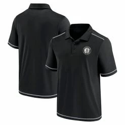 Men's Fanatics Branded Black Brooklyn Nets Primary Logo Polo