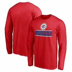 Men's Fanatics Branded Red LA Clippers Team Arc Knockout Long Sleeve T-Shirt -Metaverse shop unnamed file 27299