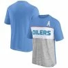 Men's Fanatics Branded Light Blue/Heathered Gray Houston Oilers Throwback Colorblock T-Shirt -Metaverse shop unnamed file 27305