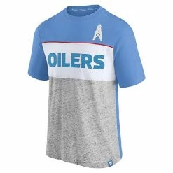Men's Fanatics Branded Light Blue/Heathered Gray Houston Oilers Throwback Colorblock T-Shirt 4 Men's Fanatics Branded Light Blue/Heathered Gray Houston Oilers Throwback Colorblock T-Shirt -Metaverse shop unnamed file 27307