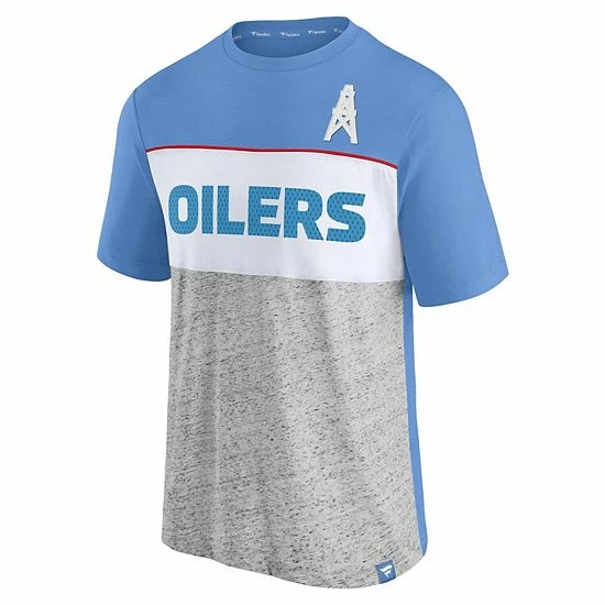 Men's Fanatics Branded Light Blue/Heathered Gray Houston Oilers Throwback Colorblock T-Shirt Men's Fanatics Branded Light Blue/Heathered Gray Houston Oilers Throwback Colorblock T-Shirt -Metaverse shop unnamed file 27307