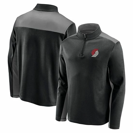 Men's Fanatics Branded Black/Gray Portland Trail Blazers Primary Logo Fleece Quarter-Zip Jacket Men's Fanatics Branded Black/Gray Portland Trail Blazers Primary Logo Fleece Quarter-Zip Jacket -Metaverse shop unnamed file 27309