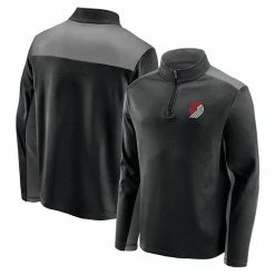 Men's Fanatics Branded Black/Gray Portland Trail Blazers Primary Logo Fleece Quarter-Zip Jacket 3 Men's Fanatics Branded Black/Gray Portland Trail Blazers Primary Logo Fleece Quarter-Zip Jacket -Metaverse shop unnamed file 27310