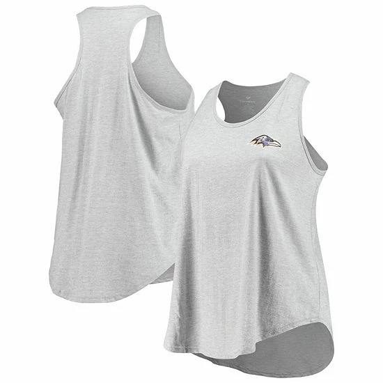 Women's Fanatics Branded Gray Baltimore Ravens Plus Size Racerback Scoop Neck Tank Top Women's Fanatics Branded Gray Baltimore Ravens Plus Size Racerback Scoop Neck Tank Top -Metaverse shop unnamed file 27398