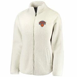 Women's Fanatics Branded Cream New York Knicks Sherpa Full-Zip Jacket -Metaverse shop unnamed file 27453