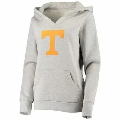 Women's Fanatics Branded Heather Gray Tennessee Volunteers Primary Logo V-Neck Pullover Hoodie 4 Women's Fanatics Branded Heather Gray Tennessee Volunteers Primary Logo V-Neck Pullover Hoodie -Metaverse shop unnamed file 27469