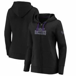 Women's Fanatics Branded Black Colorado Rockies Primary Logo Team Block Full-Zip Hoodie