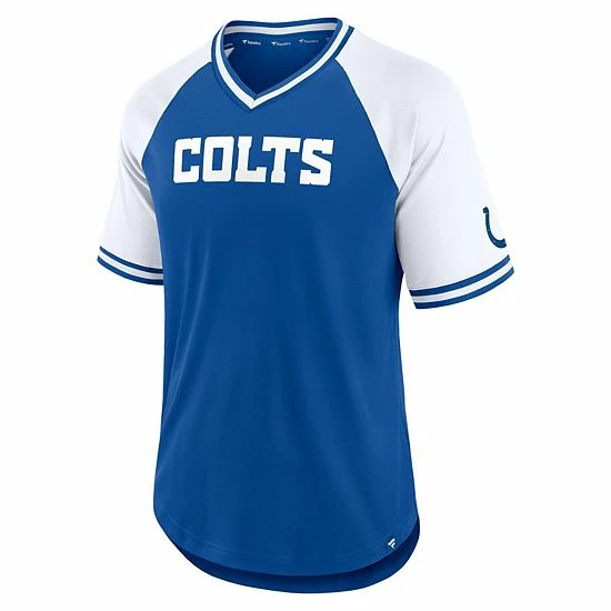 Men's Fanatics Branded Royal/White Indianapolis Colts Second Wind Raglan V-Neck T-Shirt 5 Men's Fanatics Branded Royal/White Indianapolis Colts Second Wind Raglan V-Neck T-Shirt - Image 3