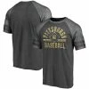 Men's Fanatics Branded Heathered Charcoal/Gray Pittsburgh Pirates True Classics Diamond Legacy Tri-Blend Raglan T-Shirt -Metaverse shop unnamed file 27599