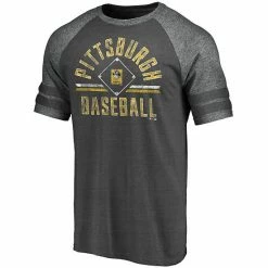 Men's Fanatics Branded Heathered Charcoal/Gray Pittsburgh Pirates True Classics Diamond Legacy Tri-Blend Raglan T-Shirt -Metaverse shop unnamed file 27600