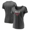 Women's Fanatics Branded Charcoal Chicago Bulls Double-Fade Space-Dye V-Neck T-Shirt -Metaverse shop unnamed file 2764