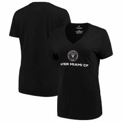 Women's Fanatics Branded Black Inter Miami CF Primary Logo V-Neck T-Shirt