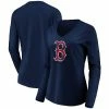 Women's Fanatics Branded Navy Boston Red Sox Core Team Long Sleeve V-Neck T-Shirt -Metaverse shop unnamed file 27656