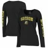 Women's Fanatics Branded Black Oregon Ducks Arch Over Logo Scoop Neck Long Sleeve T-Shirt -Metaverse shop unnamed file 2772