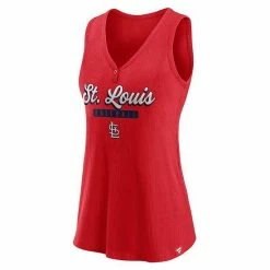 Women's Fanatics Branded Red St. Louis Cardinals Iconic V-Neck Tank Top -Metaverse shop unnamed file 27787
