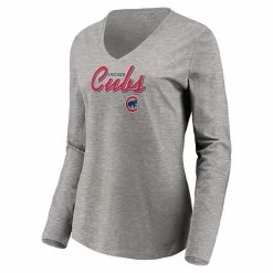 Women's Fanatics Branded Royal/Heathered Gray Chicago Cubs Team V-Neck T-Shirt Combo Set -Metaverse shop unnamed file 2785
