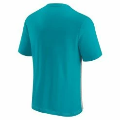 Men's Fanatics Branded Aqua/Heathered Gray Miami Dolphins Colorblock T-Shirt -Metaverse shop unnamed file 27926