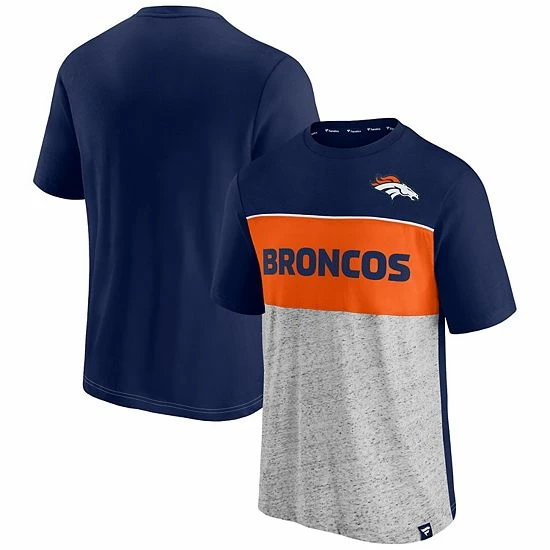 Men's Fanatics Branded Navy/Heathered Gray Denver Broncos Colorblock T-Shirt Men's Fanatics Branded Navy/Heathered Gray Denver Broncos Colorblock T-Shirt -Metaverse shop unnamed file 27928
