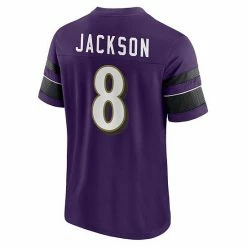 Men's Fanatics Branded Lamar Jackson Purple Baltimore Ravens Hashmark Name & Number V-Neck T-Shirt -Metaverse shop unnamed file 27947