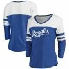 Women's Fanatics Branded Heathered Royal/White Kansas City Royals Official Wordmark 3/4 Sleeve V-Neck T-Shirt 1 Women's Fanatics Branded Heathered Royal/White Kansas City Royals Official Wordmark 3/4 Sleeve V-Neck T-Shirt -Metaverse shop unnamed file 27969