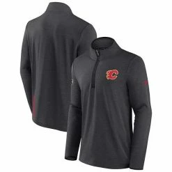 Men's Fanatics Branded Heather Charcoal Calgary Flames Authentic Pro Rink Quarter-Zip Jacket -Metaverse shop unnamed file 28006