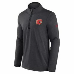 Men's Fanatics Branded Heather Charcoal Calgary Flames Authentic Pro Rink Quarter-Zip Jacket -Metaverse shop unnamed file 28007