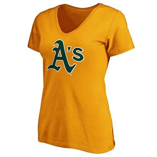 Women's Fanatics Branded Gold Oakland Athletics Core Official Logo V-Neck T-Shirt Women's Fanatics Branded Gold Oakland Athletics Core Official Logo V-Neck T-Shirt -Metaverse shop unnamed file 28023