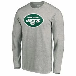 Men's Fanatics Branded Heathered Gray New York Jets Primary Logo Long Sleeve T-Shirt -Metaverse shop unnamed file 28072