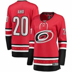 Women's Fanatics Branded Sebastian Aho Red Carolina Hurricanes 2020/21 Home Premier Breakaway Player Jersey