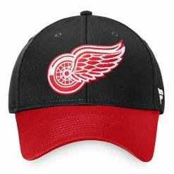 Men's Fanatics Branded Black/Red Detroit Red Wings Core Adjustable Hat -Metaverse shop unnamed file 28090