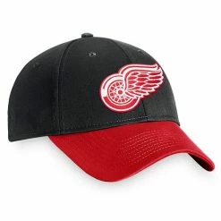 Men's Fanatics Branded Black/Red Detroit Red Wings Core Adjustable Hat -Metaverse shop unnamed file 28091
