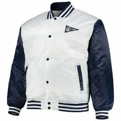 Fanatics Men's White/Navy Chicago Cubs Satin Full-Snap Jacket -Metaverse shop unnamed file 28184