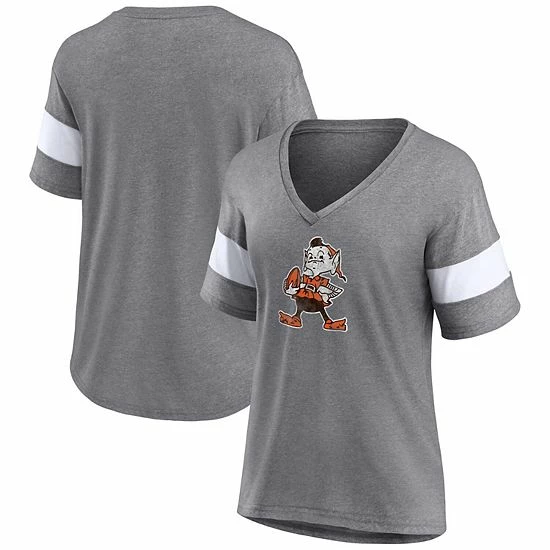 Women's Fanatics Branded Heathered Gray Cleveland Browns Throwback Logo Tri-Blend Striped V-Neck T-Shirt Women's Fanatics Branded Heathered Gray Cleveland Browns Throwback Logo Tri-Blend Striped V-Neck T-Shirt -Metaverse shop unnamed file 28224