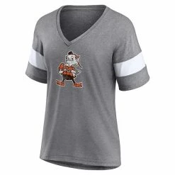 Women's Fanatics Branded Heathered Gray Cleveland Browns Throwback Logo Tri-Blend Striped V-Neck T-Shirt 4 Women's Fanatics Branded Heathered Gray Cleveland Browns Throwback Logo Tri-Blend Striped V-Neck T-Shirt -Metaverse shop unnamed file 28226