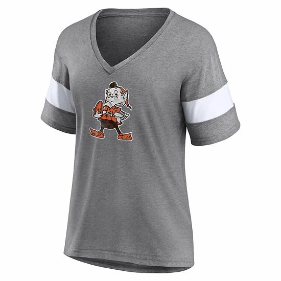 Women's Fanatics Branded Heathered Gray Cleveland Browns Throwback Logo Tri-Blend Striped V-Neck T-Shirt Women's Fanatics Branded Heathered Gray Cleveland Browns Throwback Logo Tri-Blend Striped V-Neck T-Shirt -Metaverse shop unnamed file 28226