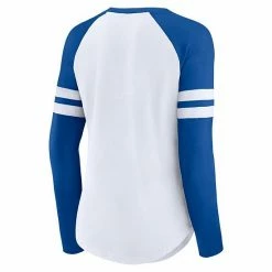 Women's Fanatics Branded White/Royal Indianapolis Colts True To Form Raglan Lace-Up V-Neck Long Sleeve T-Shirt -Metaverse shop unnamed file 28239