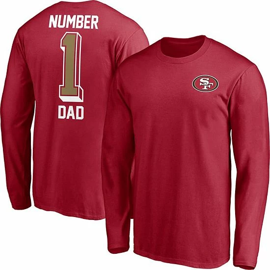 Men's Fanatics Branded Scarlet San Francisco 49ers #1 Dad Long Sleeve T-Shirt Men's Fanatics Branded Scarlet San Francisco 49ers #1 Dad Long Sleeve T-Shirt -Metaverse shop unnamed file 28263
